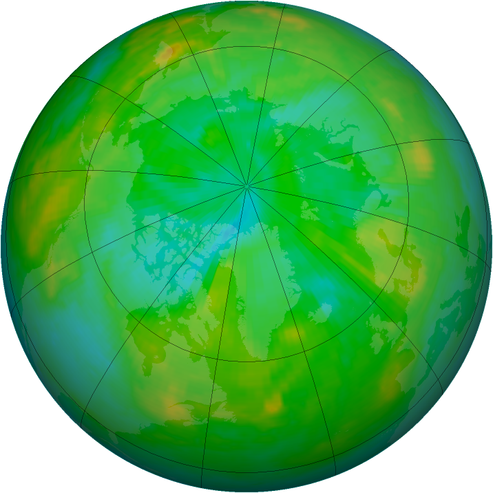 Arctic ozone map for 20 July 1983